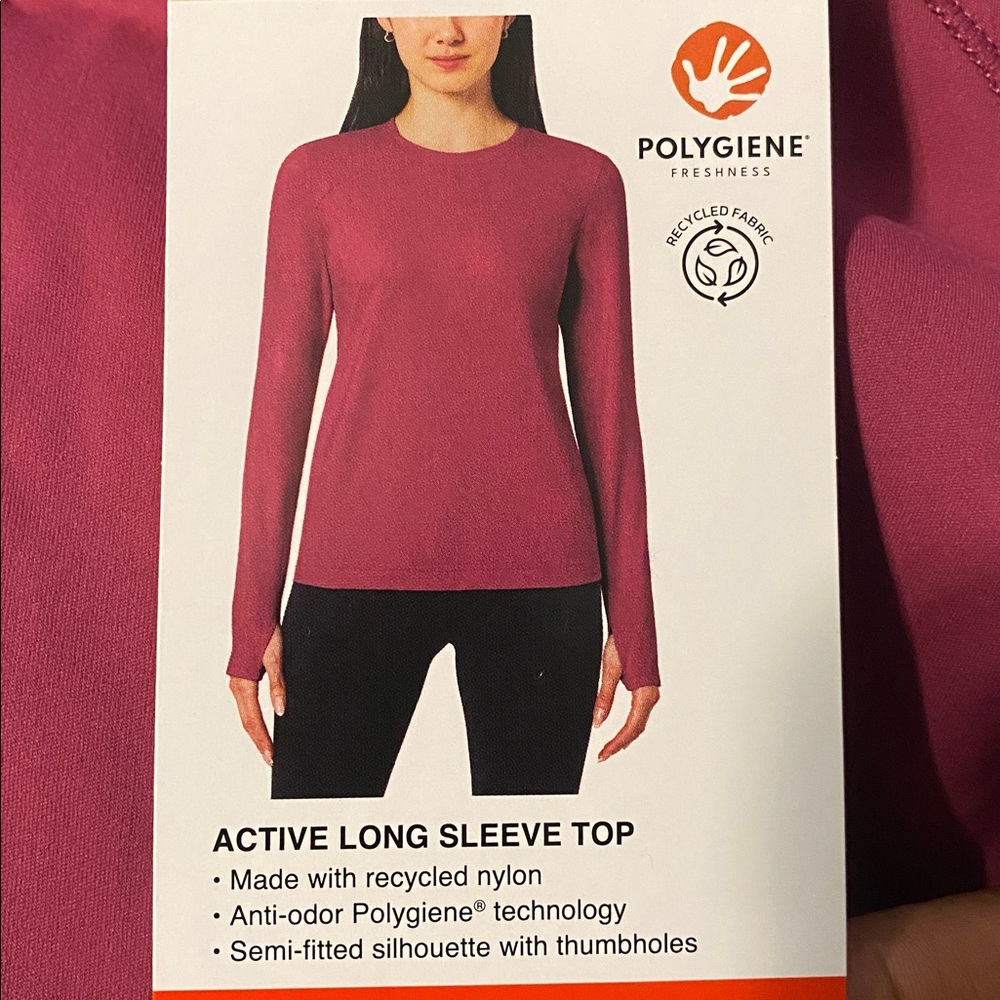 Mondetta Women's Active Performance Luxury Top Size L Raspberry Athletic
